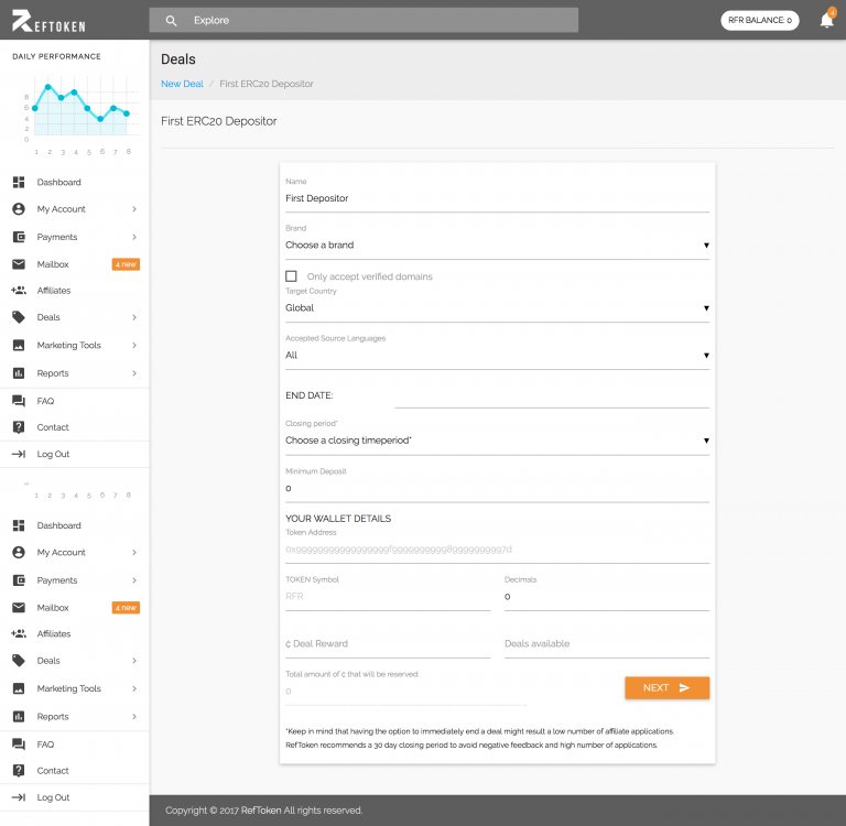 First ERC20 Deal on RefToken