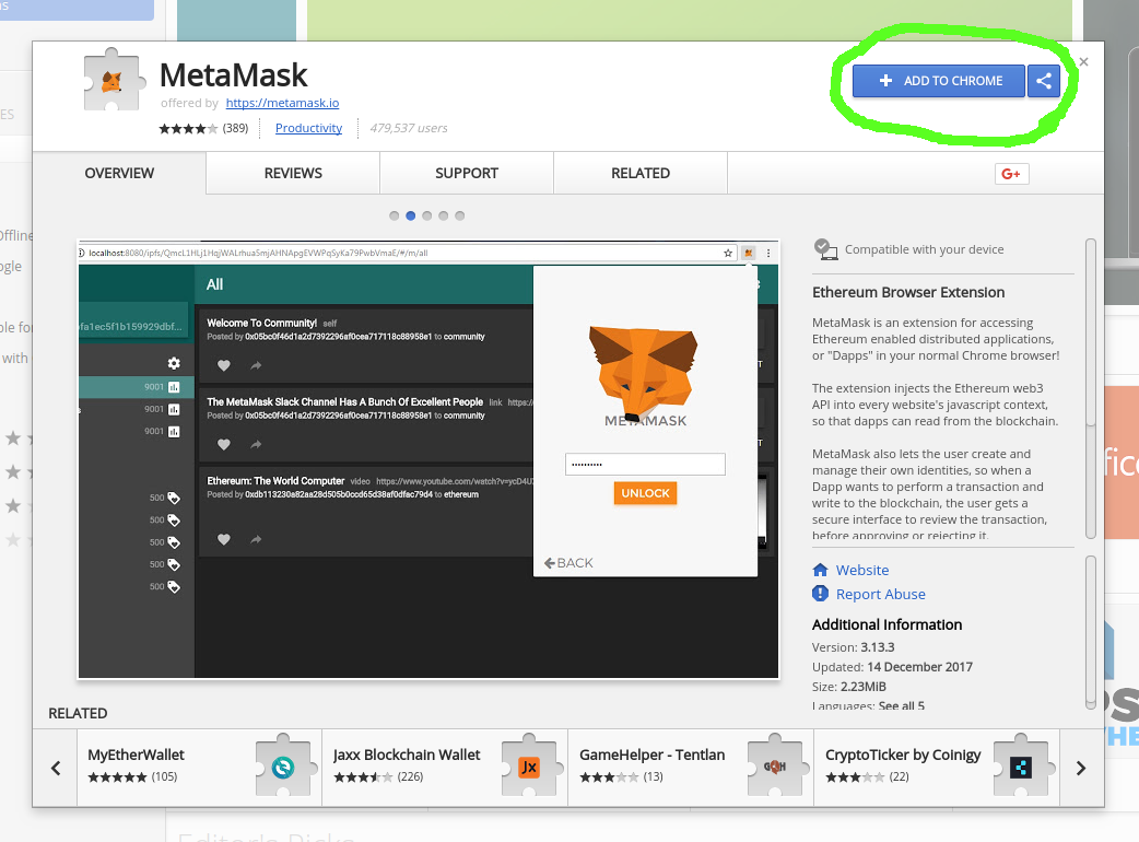 Install MetaMask Chrome Extension